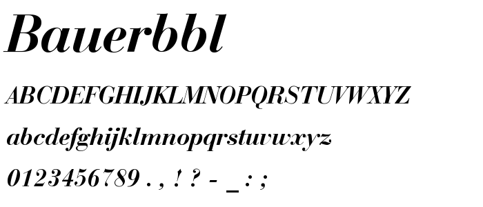 Bauerbbl font