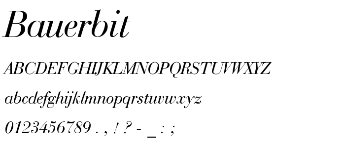 Bauerbit font