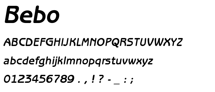 Bebo font