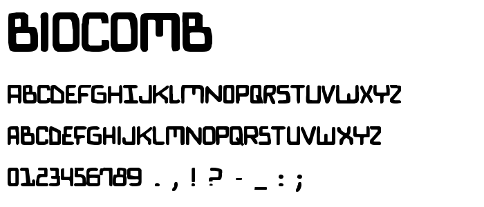 Biocomb font