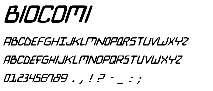 Biocomi font