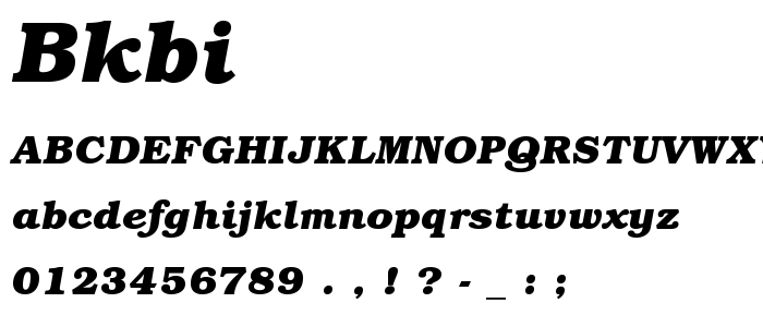 Bkbi font