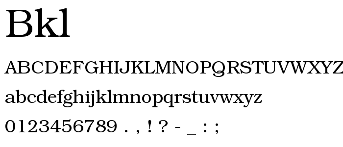 Bkl font