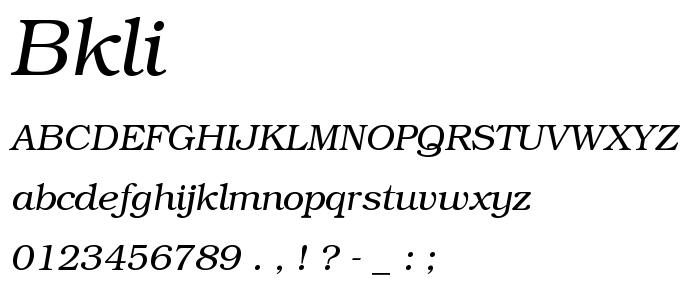 Bkli font