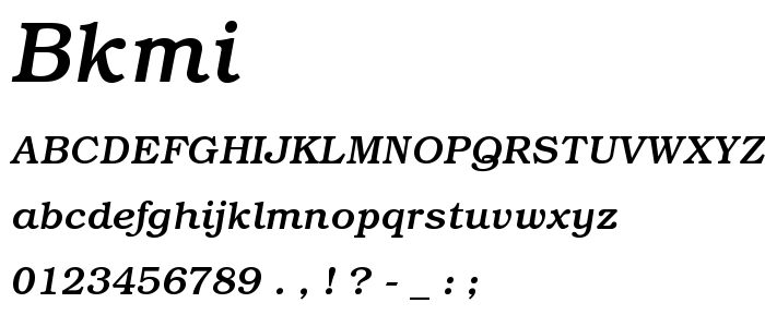 Bkmi font