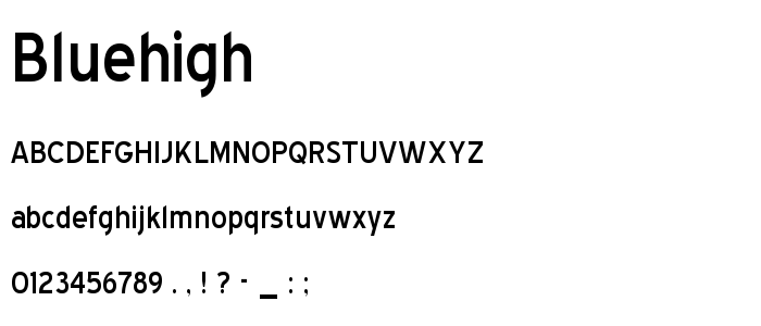 Bluehigh font