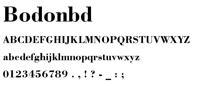 Bodonbd font