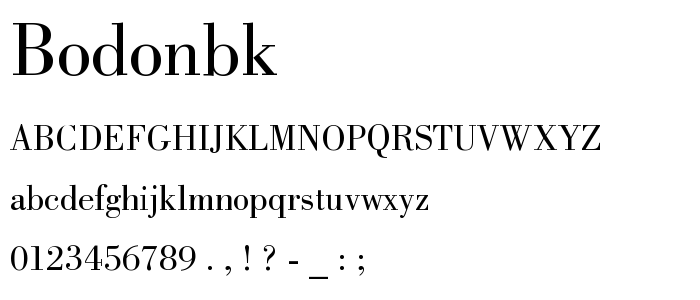 Bodonbk font