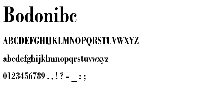 Bodonibc font