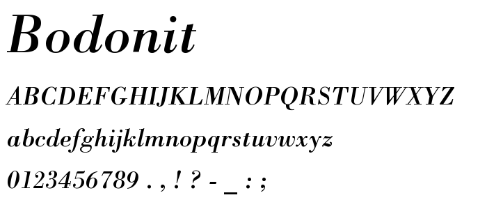 Bodonit font