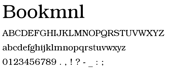 Bookmnl font