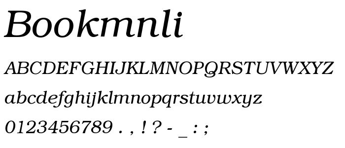 Bookmnli font