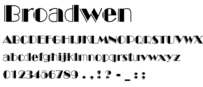 Broadwen font
