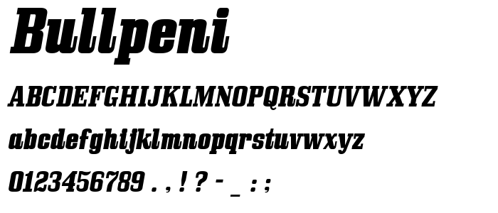 Bullpeni font