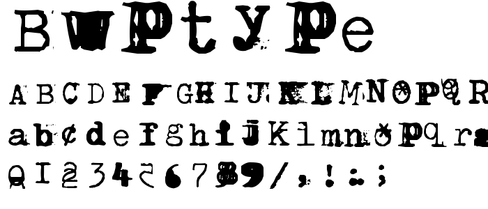 Bwptype font