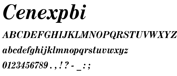 Cenexpbi font