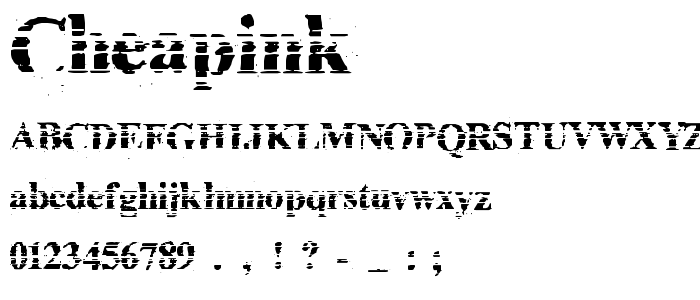 Cheapink font