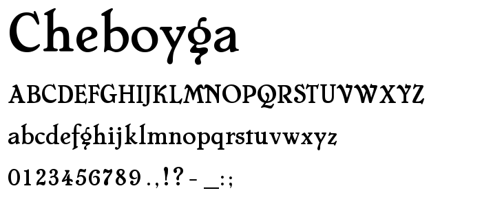Cheboyga font