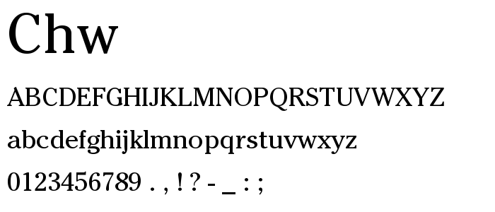 Chw font