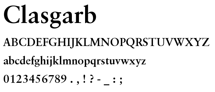 Clasgarb font