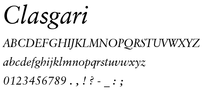 Clasgari font