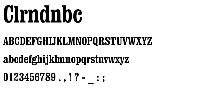 Clrndnbc font