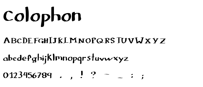 Colophon font