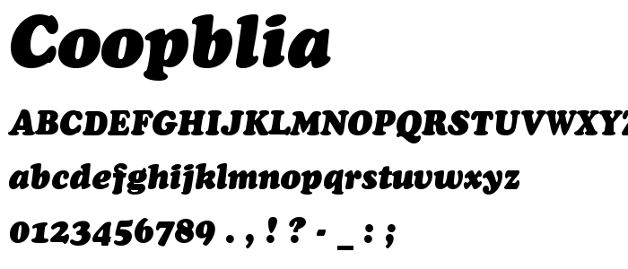 Coopblia font