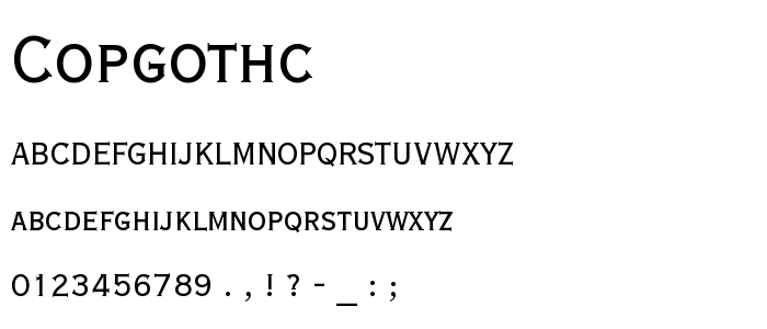 Copgothc font