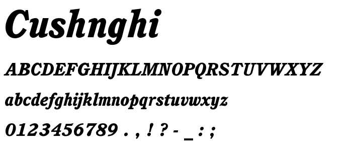 Cushnghi font
