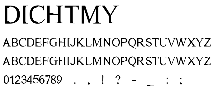 Dichtmy font