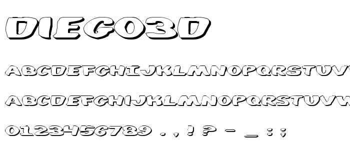 Diego3d font