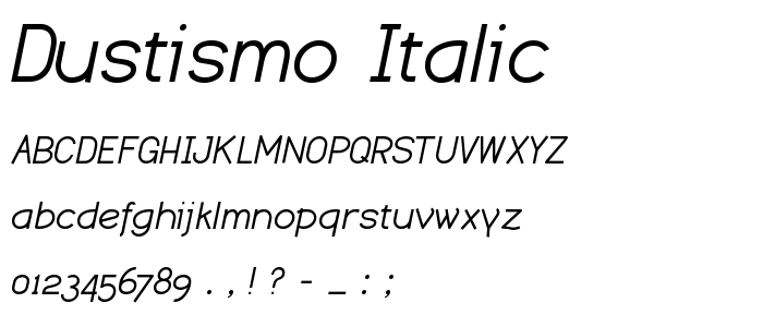 Dustismo_Italic font