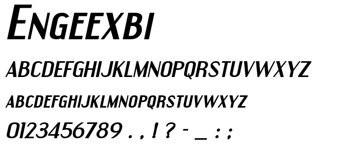 Engeexbi font