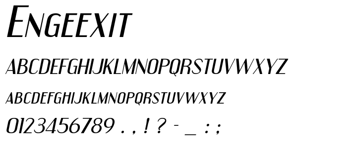 Engeexit font