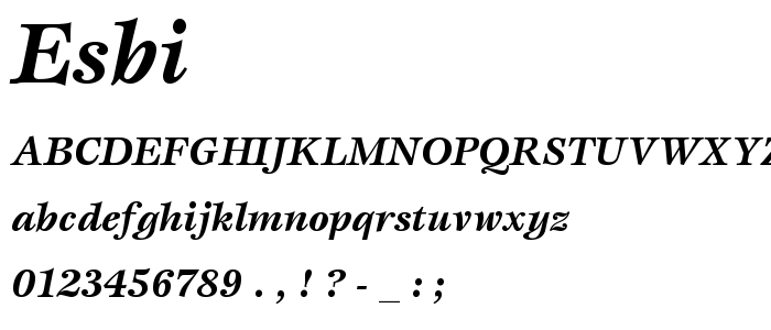 Esbi font