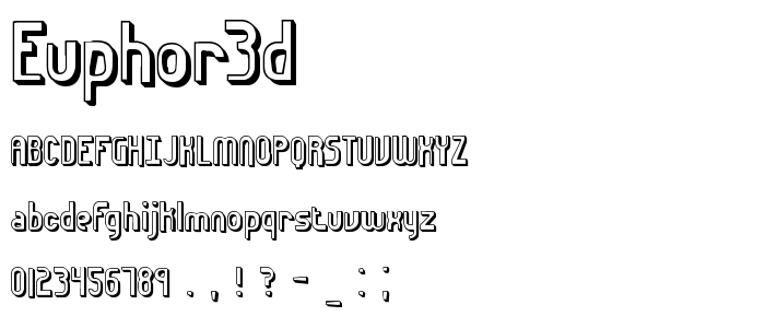 Euphor3d font