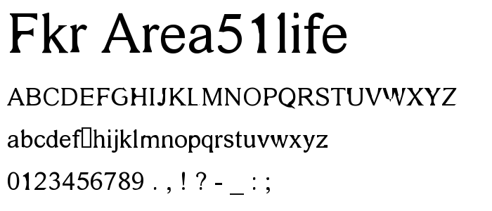 Fkr_Area51life font