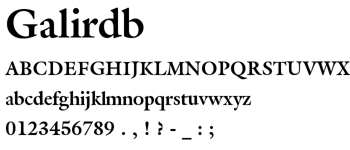 Galirdb font