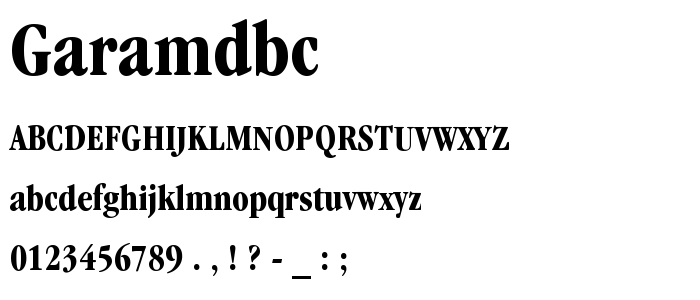 Garamdbc font