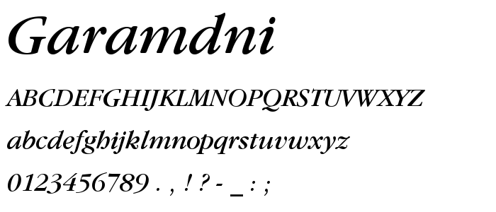 Garamdni font