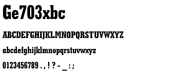 Ge703xbc font