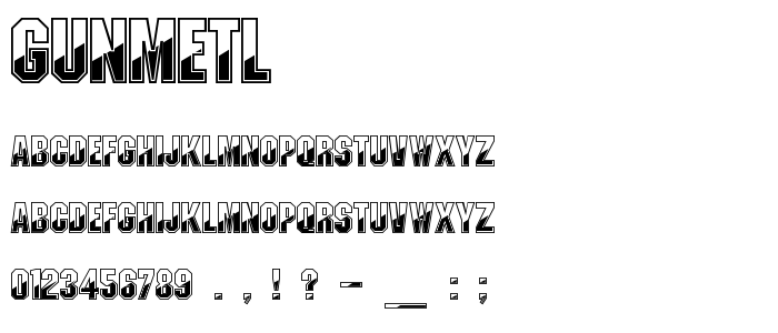 Gunmetl font