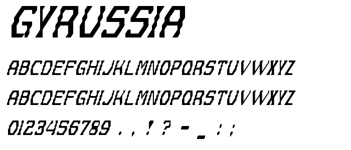 Gyrussia font