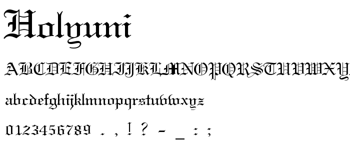 Holyuni font