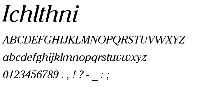 Ichlthni font