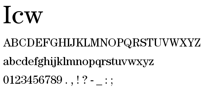 Icw font