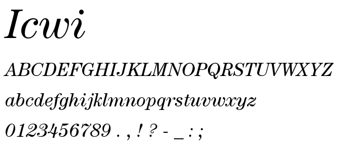 Icwi font