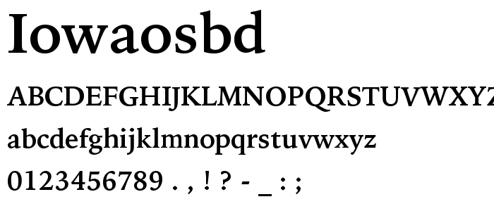 Iowaosbd font