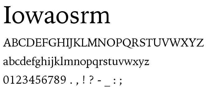 Iowaosrm font